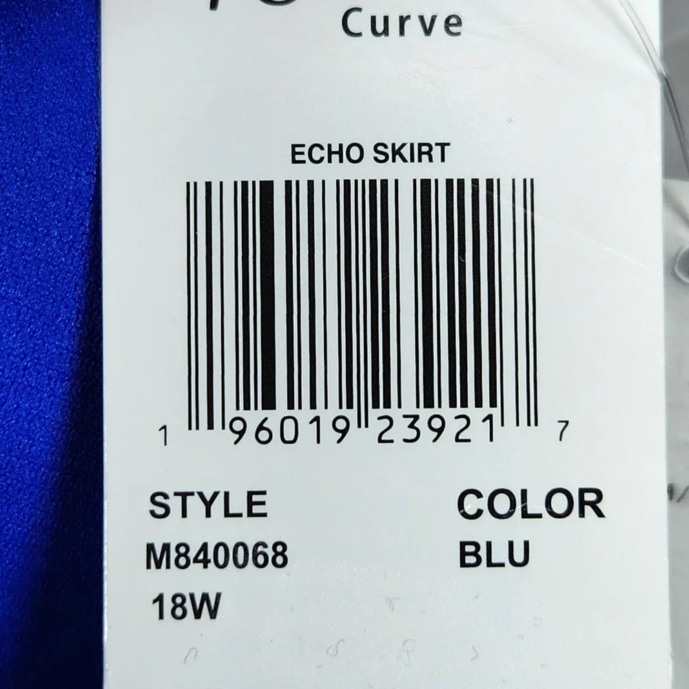 Raisins Curve Echo Skirt Swim Bottom Blue Ruched Ruffle Plus‎ Size 18W M840068